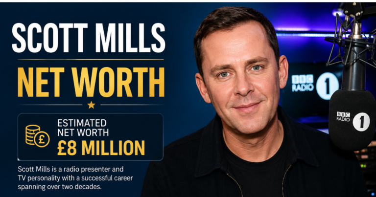 Scott Mills net worth profile banner.