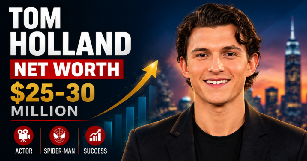Tom Holland net worth, age, career, and biography thumbnail.